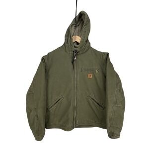 Carhartt Sierra Jacket Sherpa Lined Mens Large J141‎ ARG Army Green